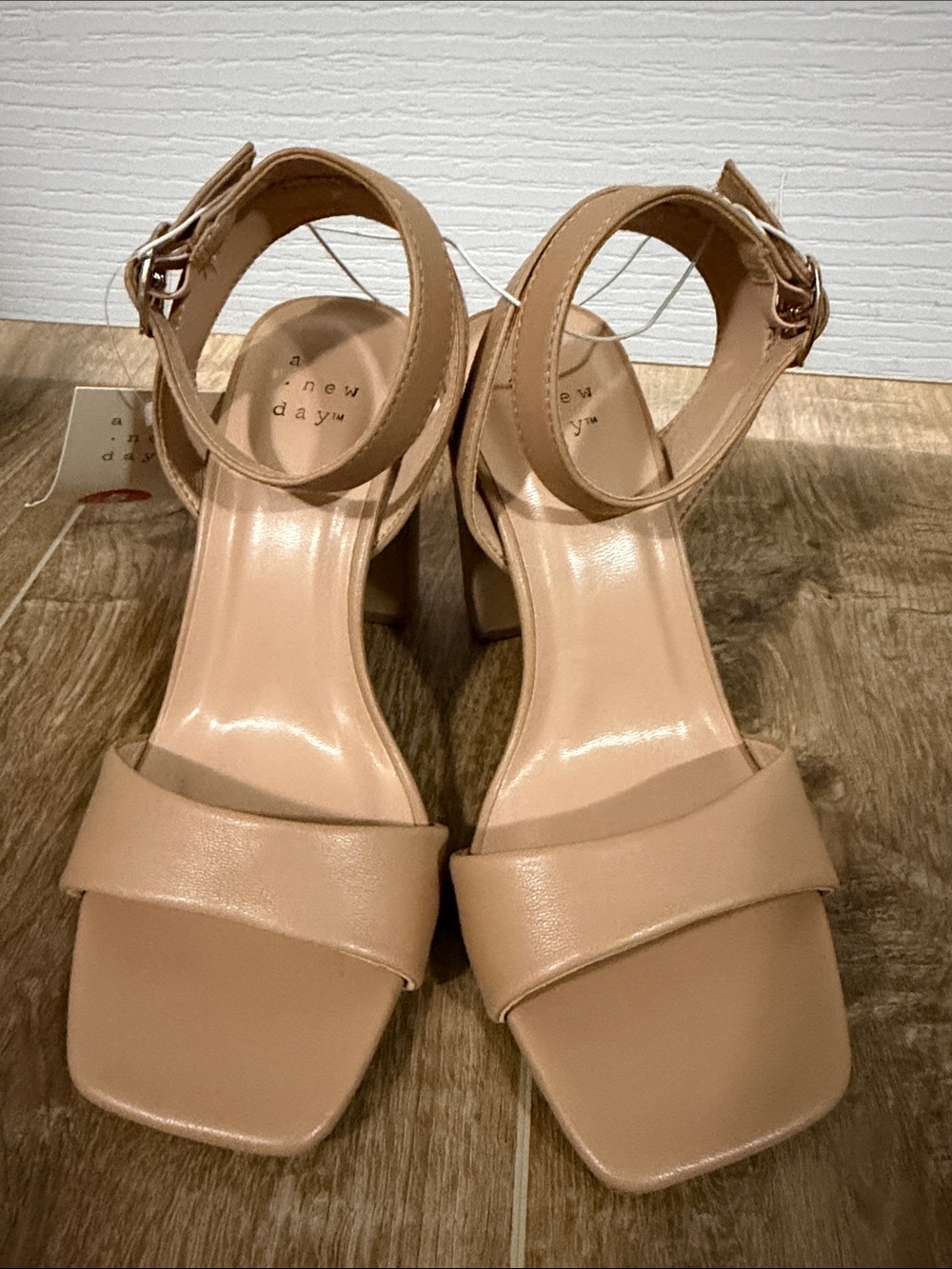 a new day Nude Block Heel Sandals with Ankle Strap